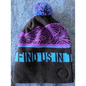 Mammoth Mountain Beanie Black Purple Blue Unisex Ski Hat Cap Gorpcore